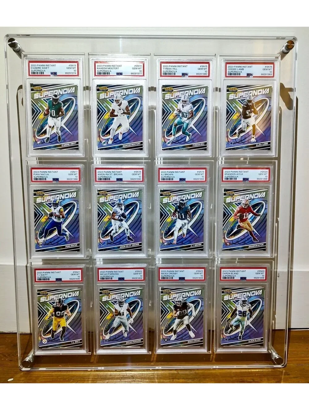 2023 Panini Supernova NFL Complete 24 Card Football Set PSA 10 Gem & Display